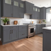 RTA Solid Wood Shaker Two Drawer Base Cabinet Pebble Gray for Kitchen, Bathroom & Laundry storage
